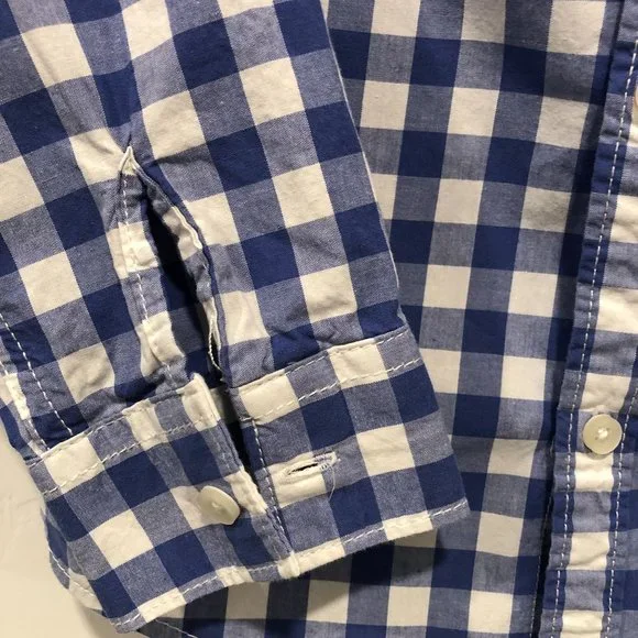 Carter's Boy Toddler Plaid Button Down Shirt Blue White Size 4T - Picture 4 of 11